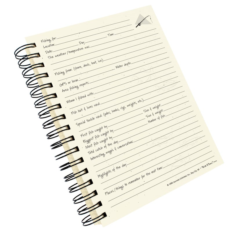 Write it Down series by Journals Unlimited, Guided Journal, Fishing, Fisherman's Journal, Full-size 7.5"x 9", Kraft Hard Cover, Made in USA - Image 4
